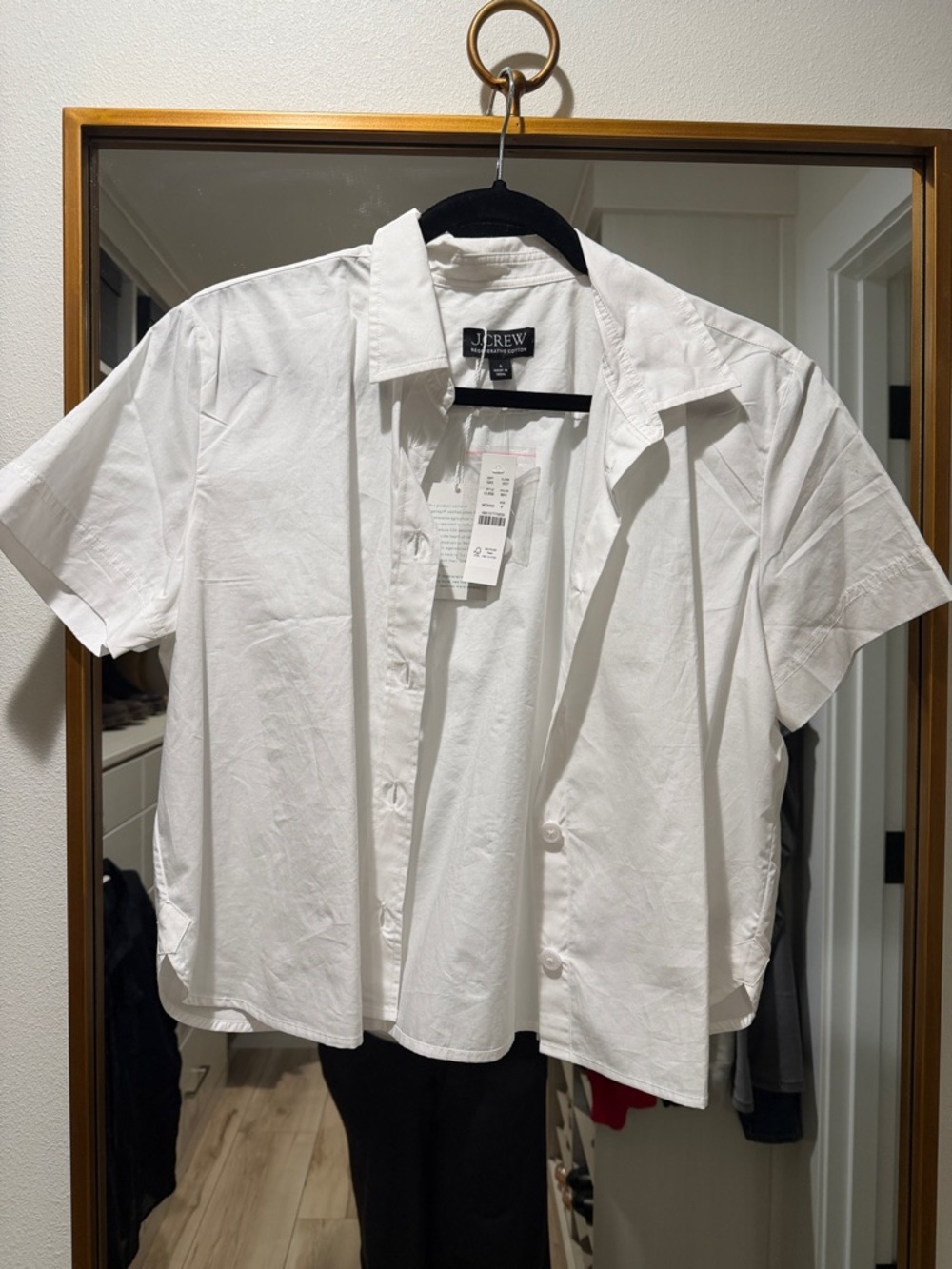 J. Crew White Short-Sleeve Button-Down Shirt